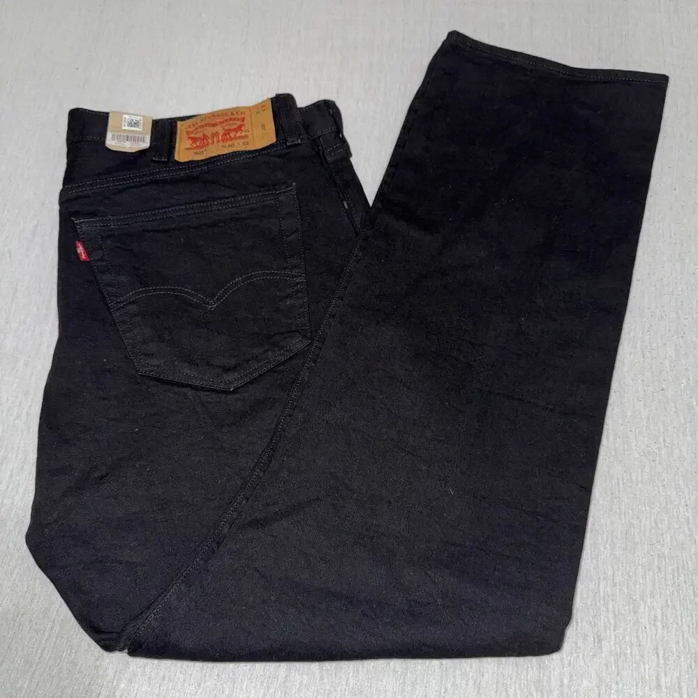 NEW Levi's 501 Original Shrink to Fit Jeans Black Button Fly Straight Mens 40x32